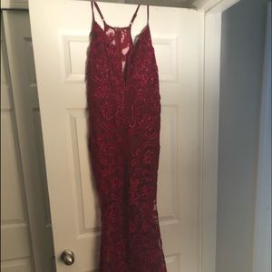 Red maxi gown